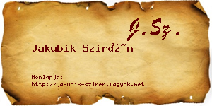 Jakubik Szirén névjegykártya